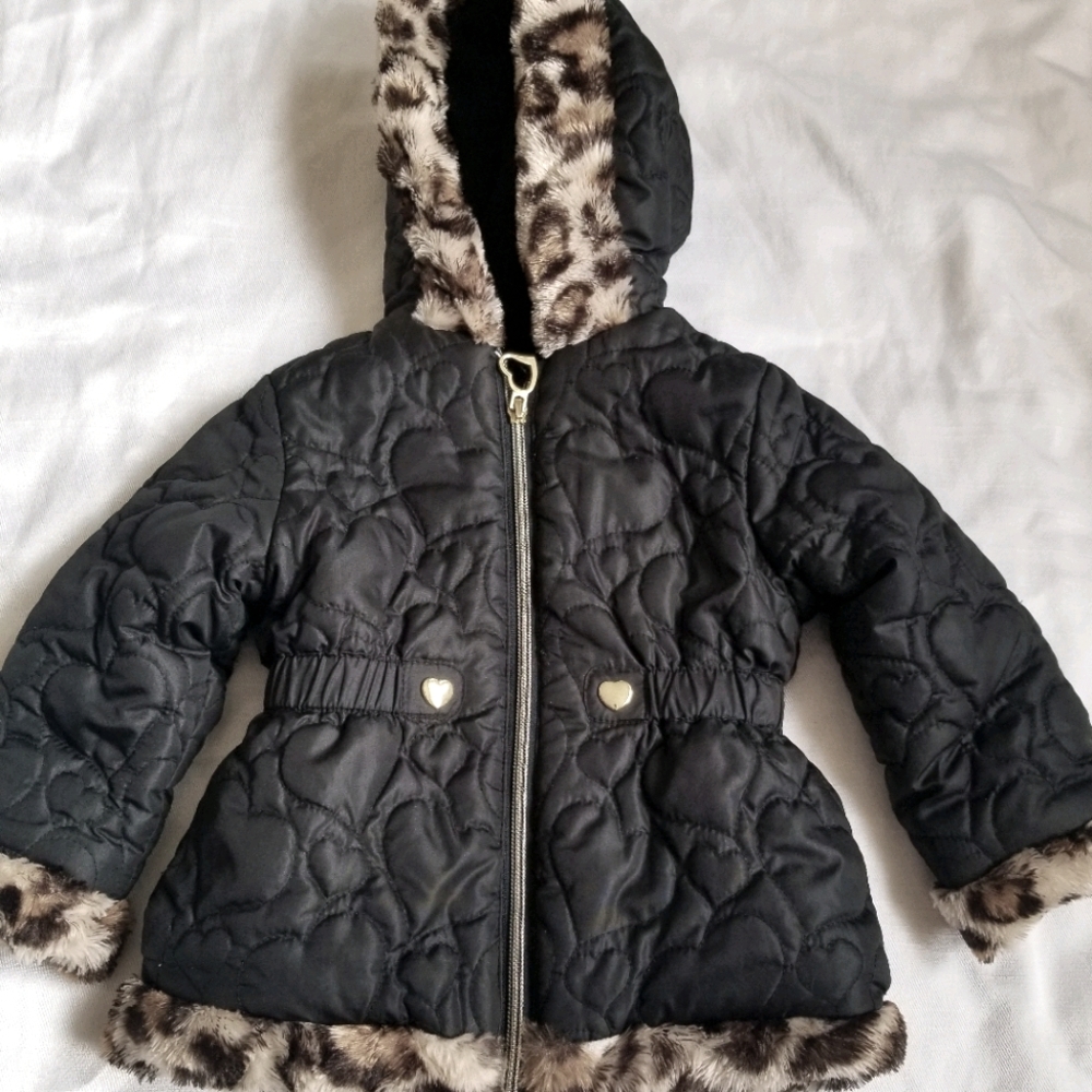 Pistachio  Toddler Quilted  Puffer  Jacket Leopard